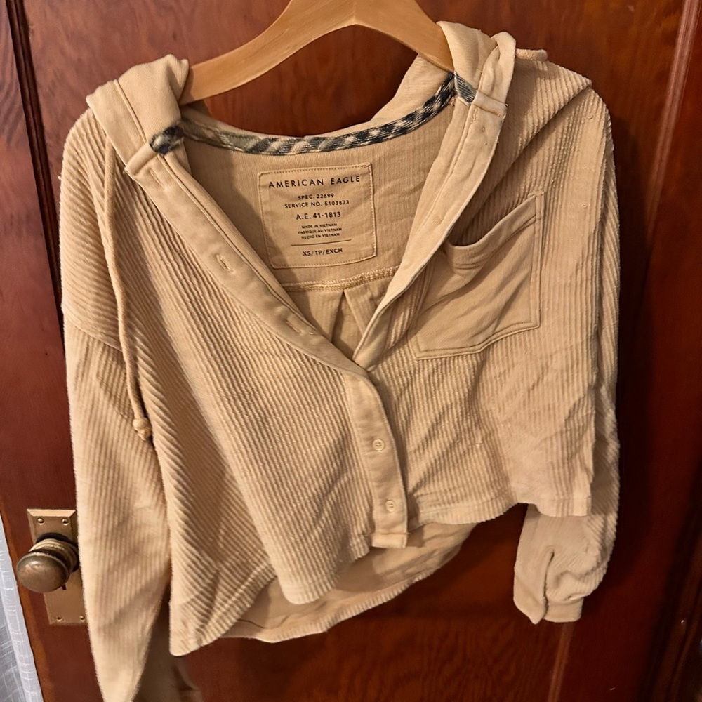 American eagle mustard cropped hoodie size XS